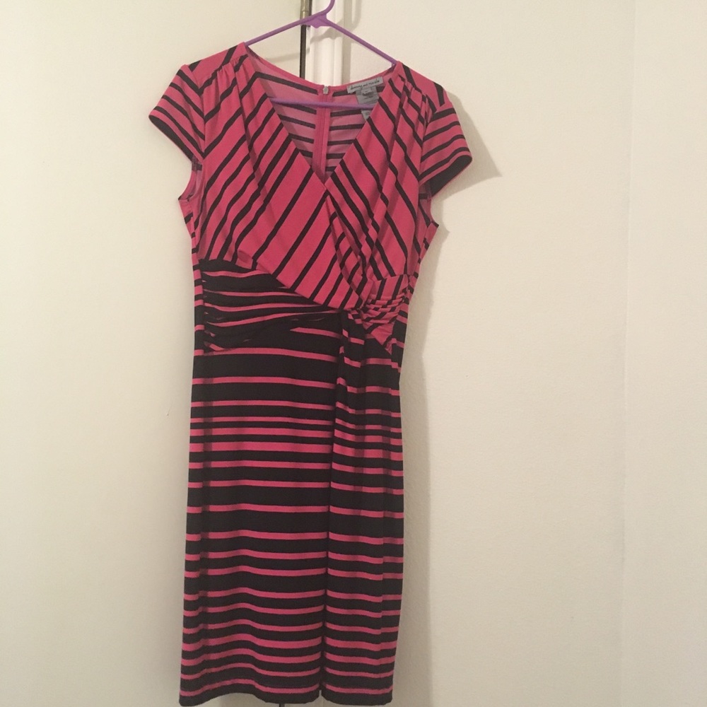 Danny and Nicole Hot Pink Zebra Dress size M